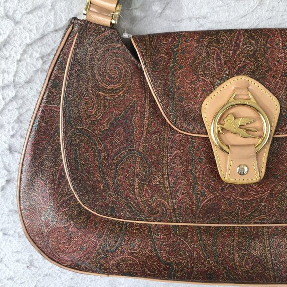 Etro Brown and Gold Paisley Bag - Picture 9 of 16